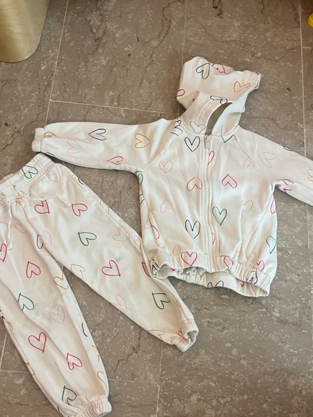 Old Navy Girl Bow Heart-Print Hoodie Set - *see pics